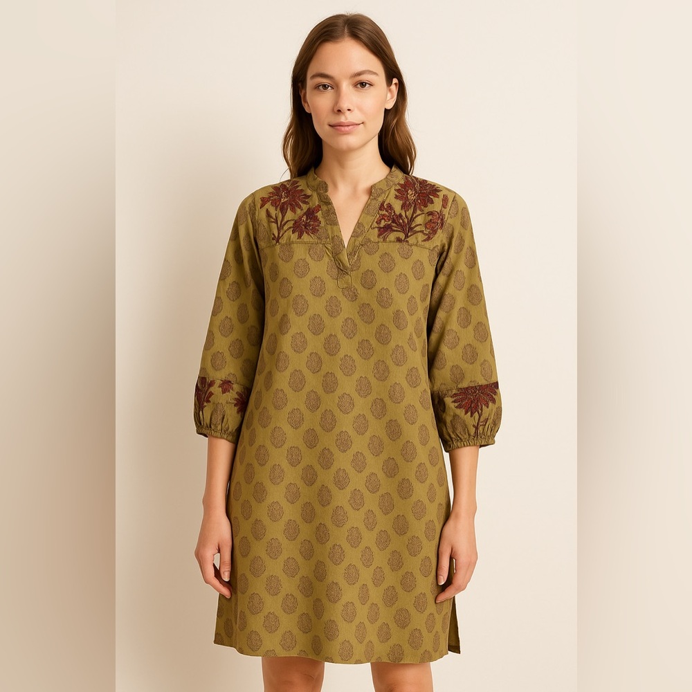Marketplace Handwork of India Cotton Embroidered Dress